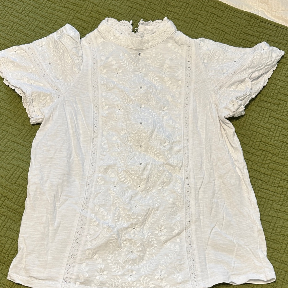 Boden White Lace Blouse